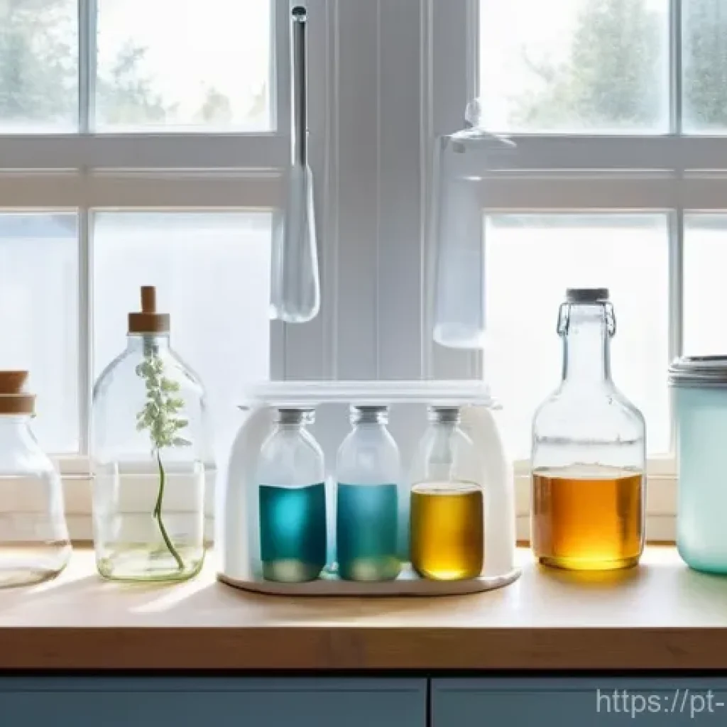 홈메이드 술 안전한 발효법 - **Prompt 1: The Pristine Setup for Home Fermentation**
"A bright, well-lit kitchen countertop, m...