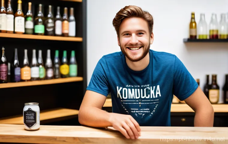 홈메이드 술 관련 커뮤니티 추천 - **Prompt:** A young, passionate homebrewer, in their late 20s, is meticulously setting up a small ho...